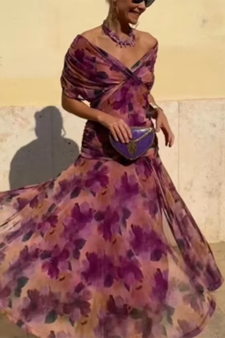 Valentina | Elegant Maxi Party Dress with V-Neck