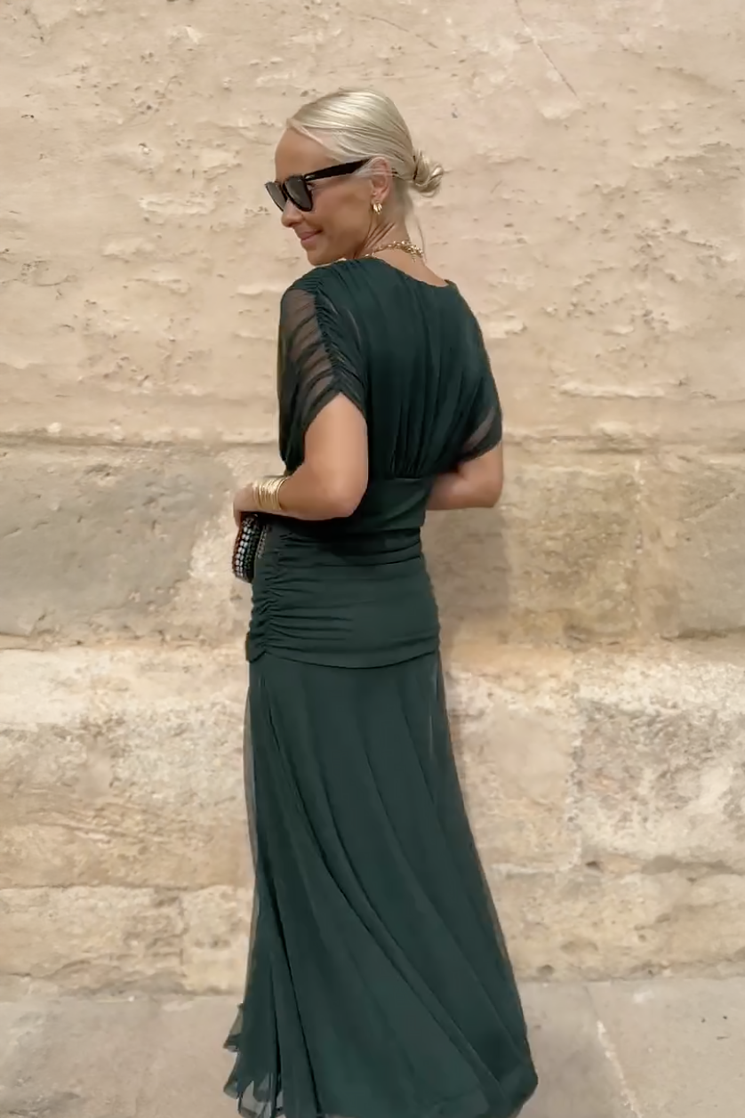 Valentina | Elegant Maxi Party Dress with V-Neck