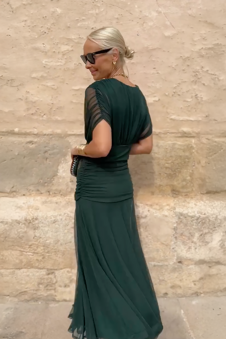 Valentina | Elegant Maxi Party Dress with V-Neck