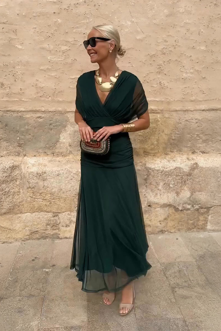 Valentina | Elegant Maxi Party Dress with V-Neck
