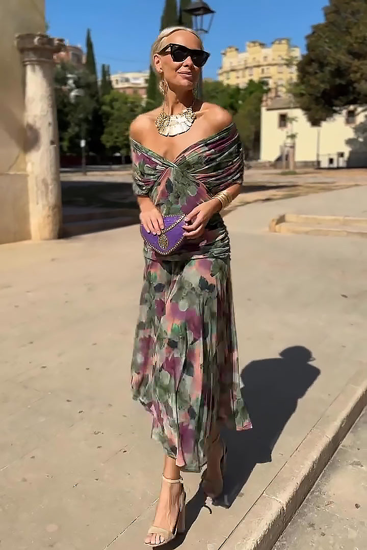 Valentina | Elegant Maxi Party Dress with V-Neck