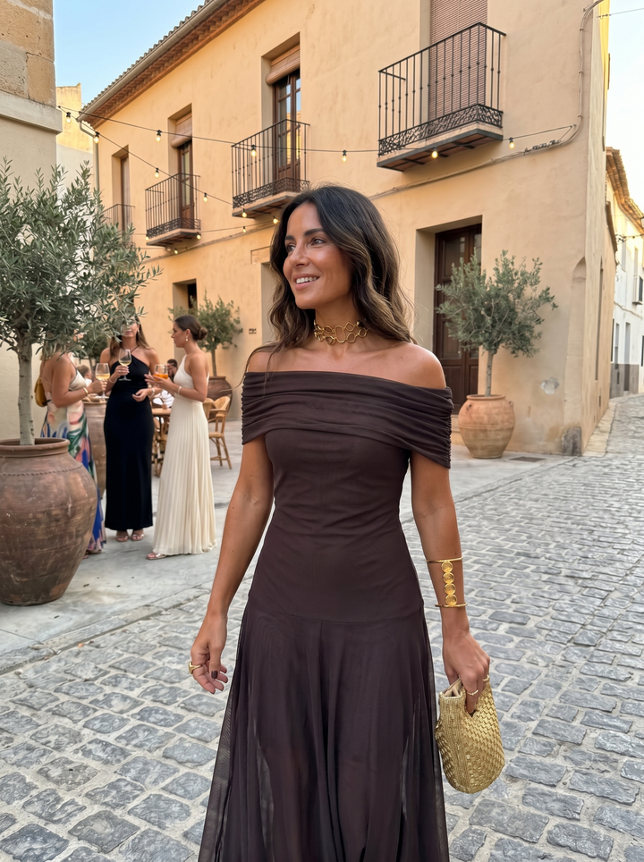 Grace - Draped Off-Shoulder Dress