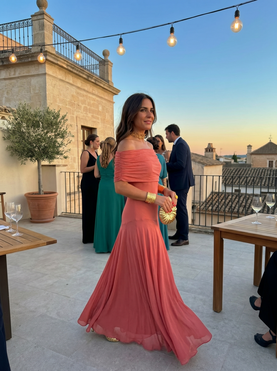 Grace - Draped Off-Shoulder Dress