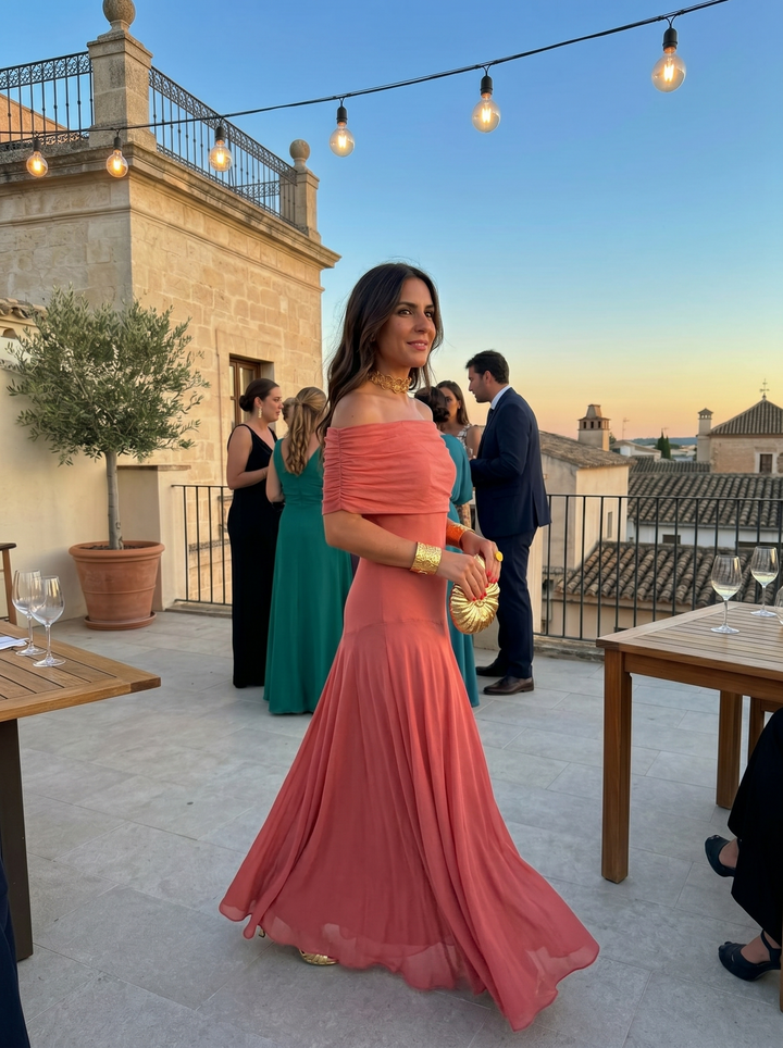 Grace - Draped Off-Shoulder Dress