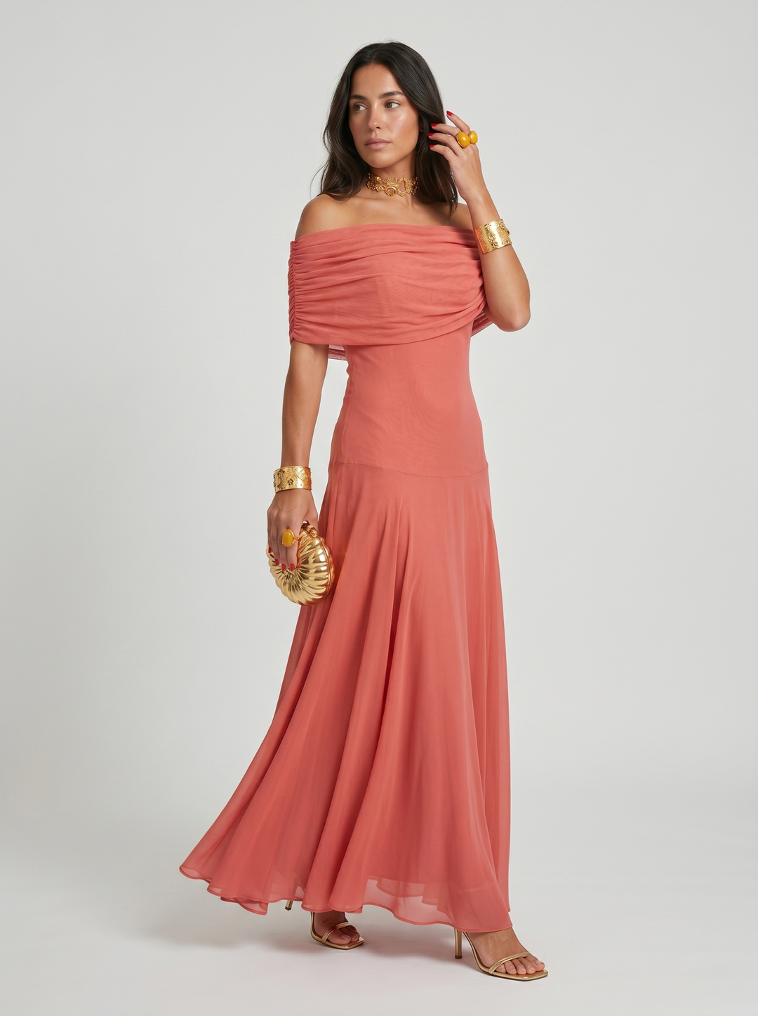 Grace - Draped Off-Shoulder Dress