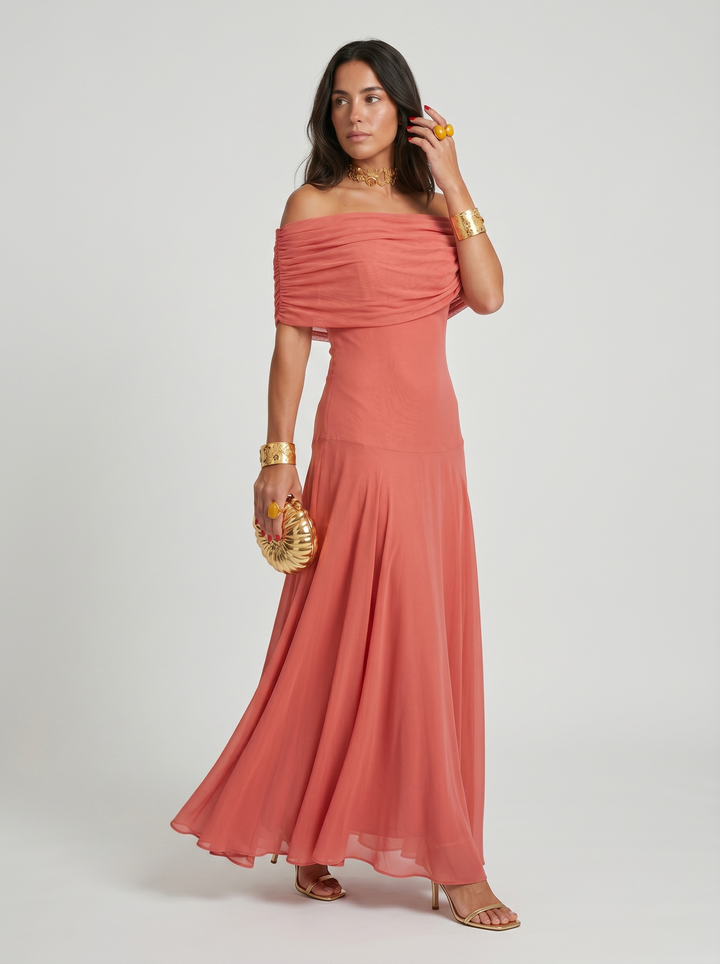 Grace - Draped Off-Shoulder Dress