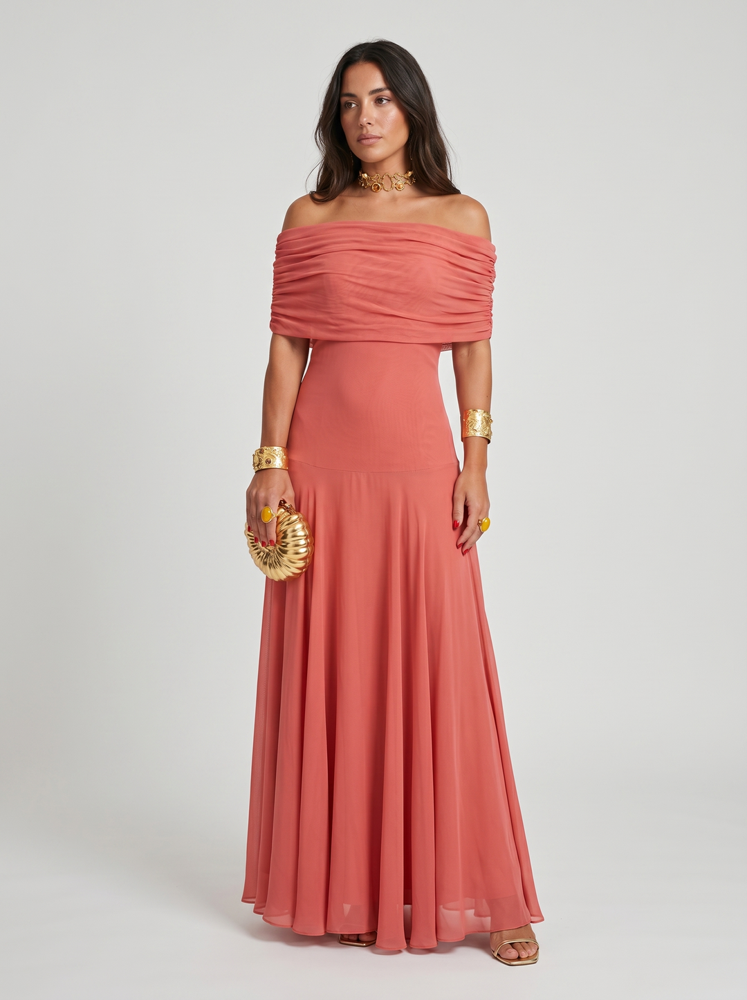 Grace - Draped Off-Shoulder Dress