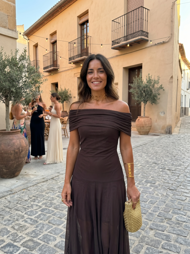 Grace - Draped Off-Shoulder Dress
