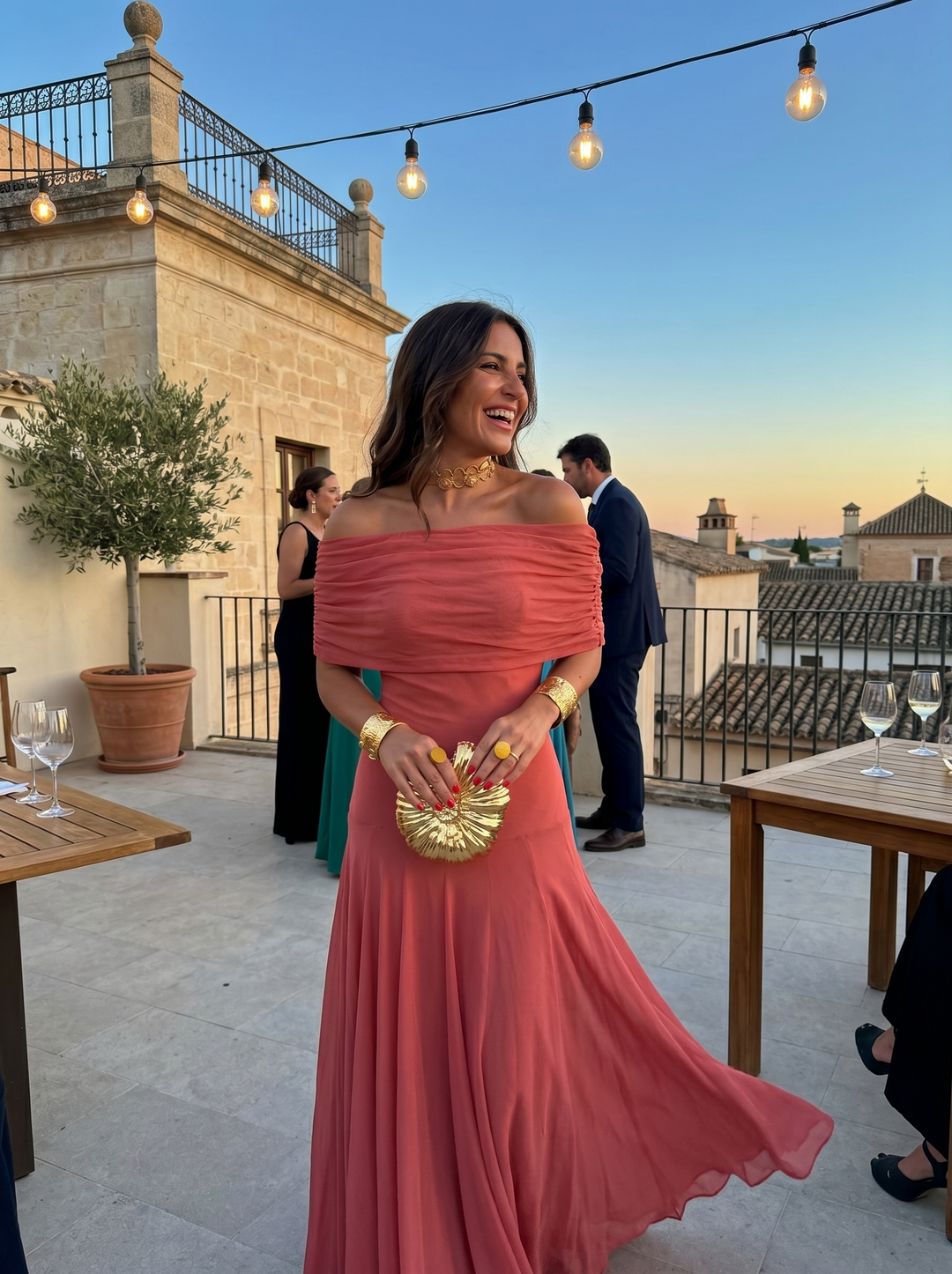 Grace - Draped Off-Shoulder Dress