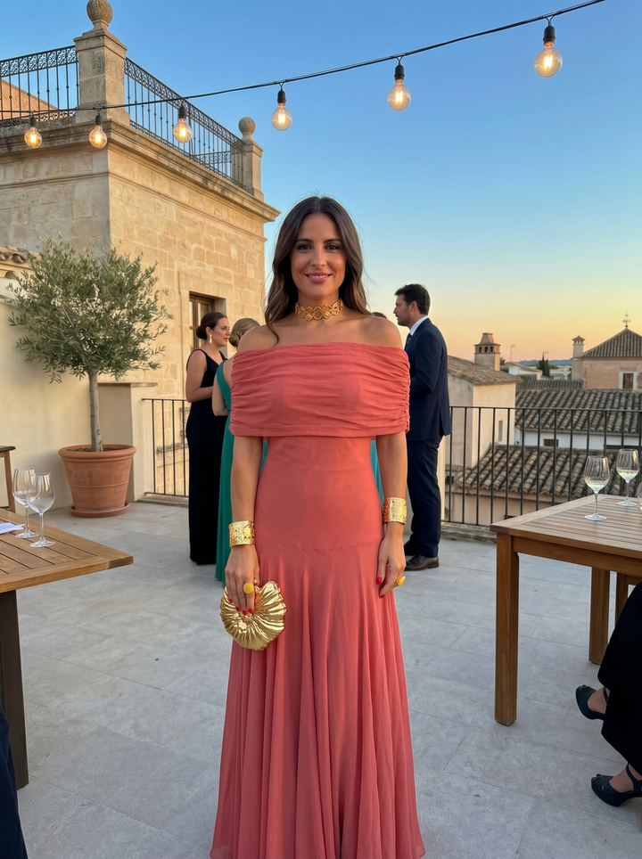 Grace - Draped Off-Shoulder Dress
