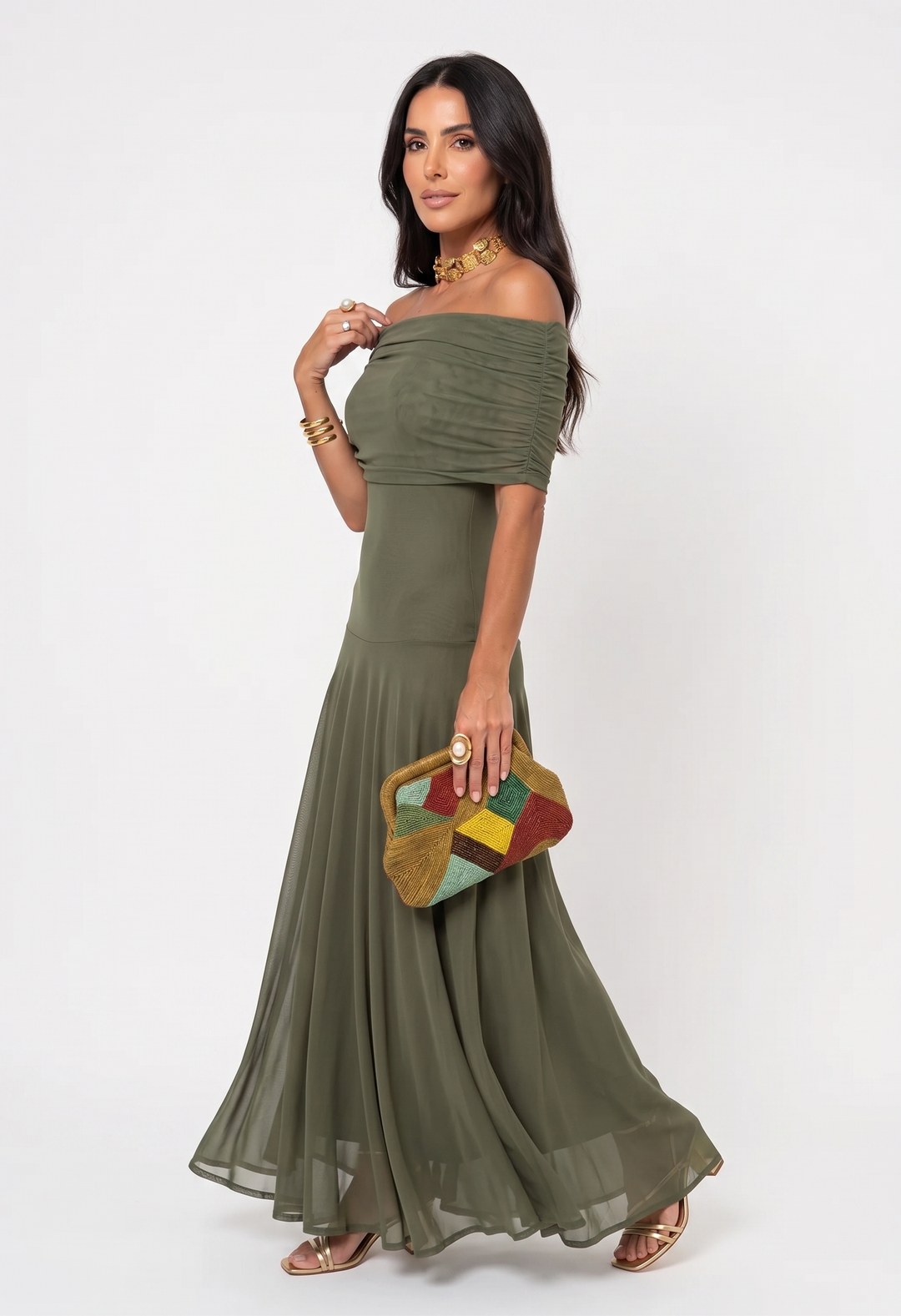Grace - Draped Off-Shoulder Dress