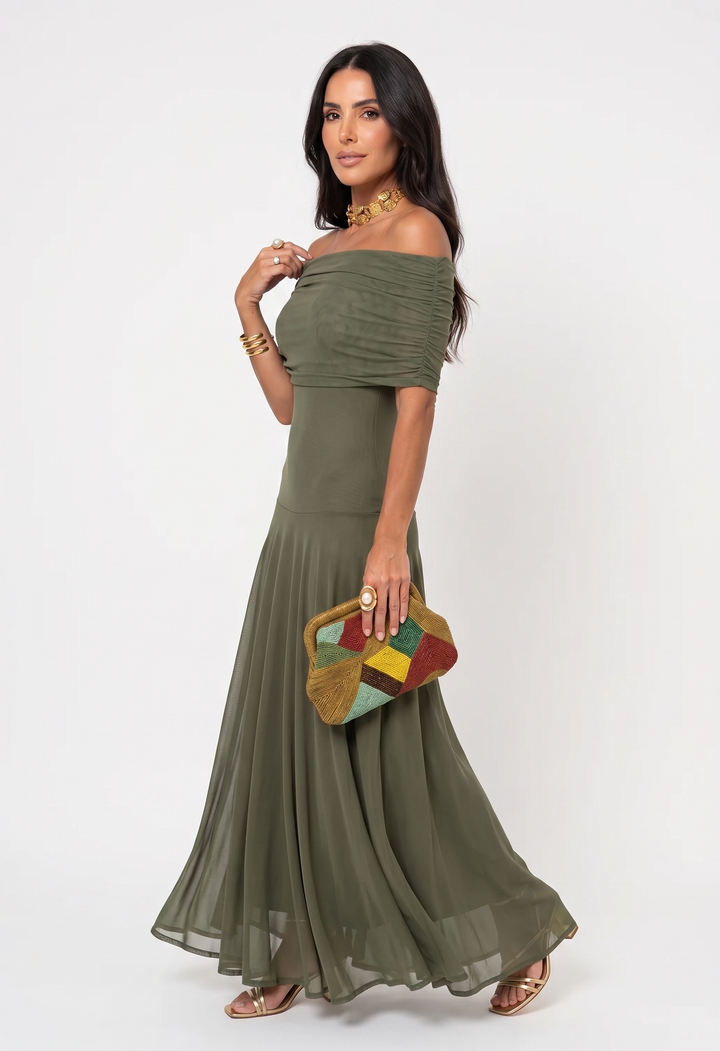 Grace - Draped Off-Shoulder Dress