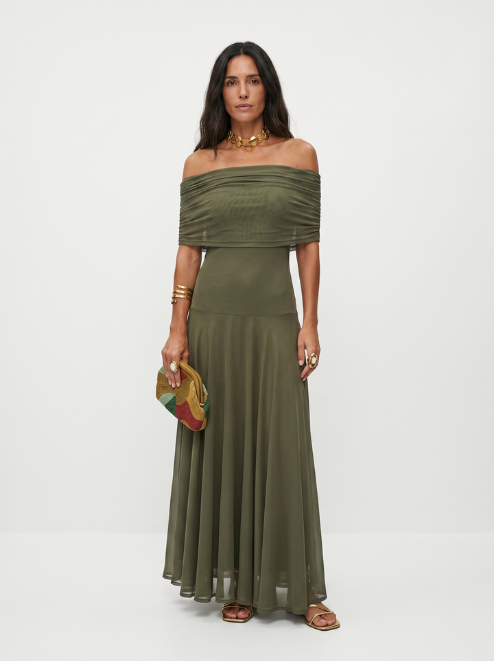 Grace - Draped Off-Shoulder Dress