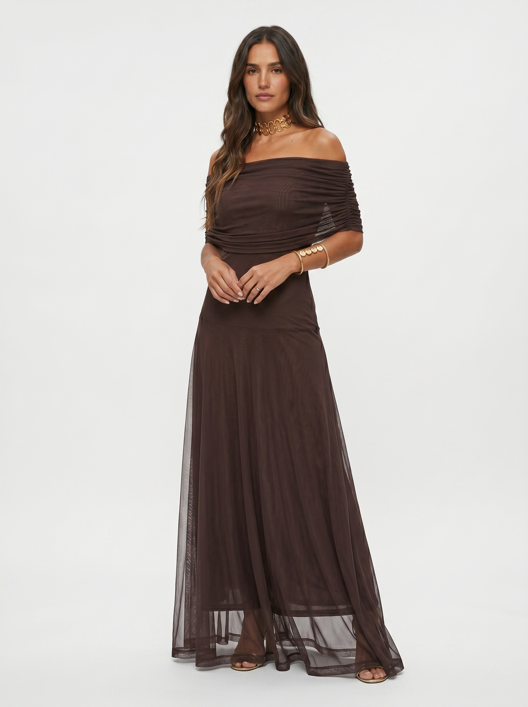 Grace - Draped Off-Shoulder Dress